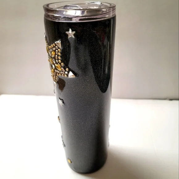 Handmade Black Sparkly Star Tumbler - Picture 6 of 10